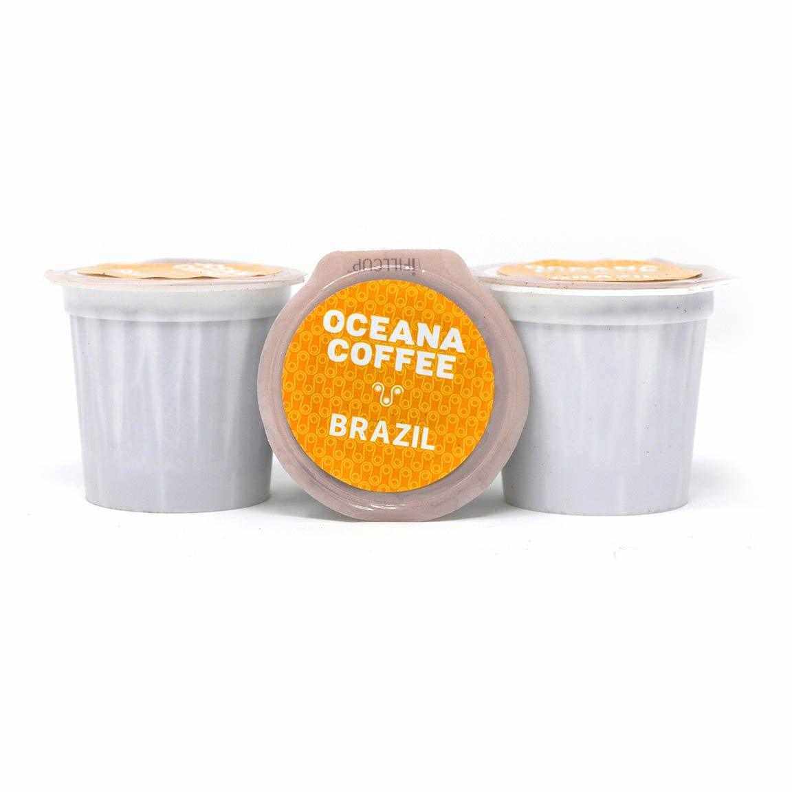 Brazil 12 Pack K-Cups by Oceana Coffee, eco-friendly and fresh-brewed flavor.
