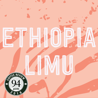 Ethiopia Limu Natural Coffee Packaging with 94 Points Coffee Review Badge
